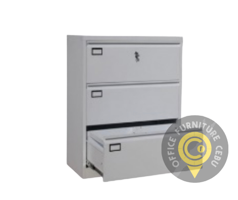 3-Drawer Lateral Steel Filing Cabinet with Lock
