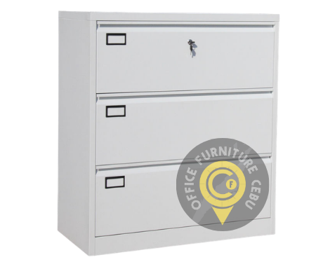 3-Drawer Lateral Steel Filing Cabinet with Lock